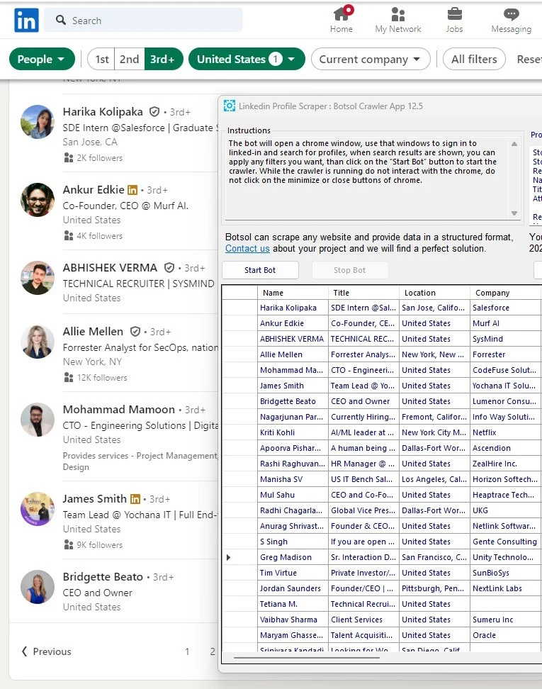 linkedin profiles scraper